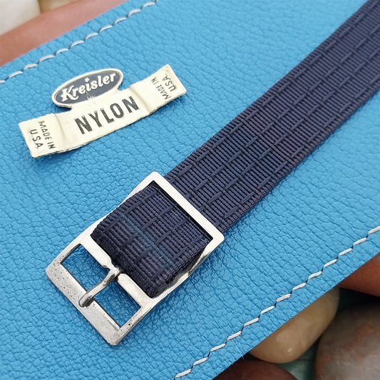 Kreisler 5/8" Deluxe Blue Nylon Classic One-Piece Unused nos Vintage Watch Band