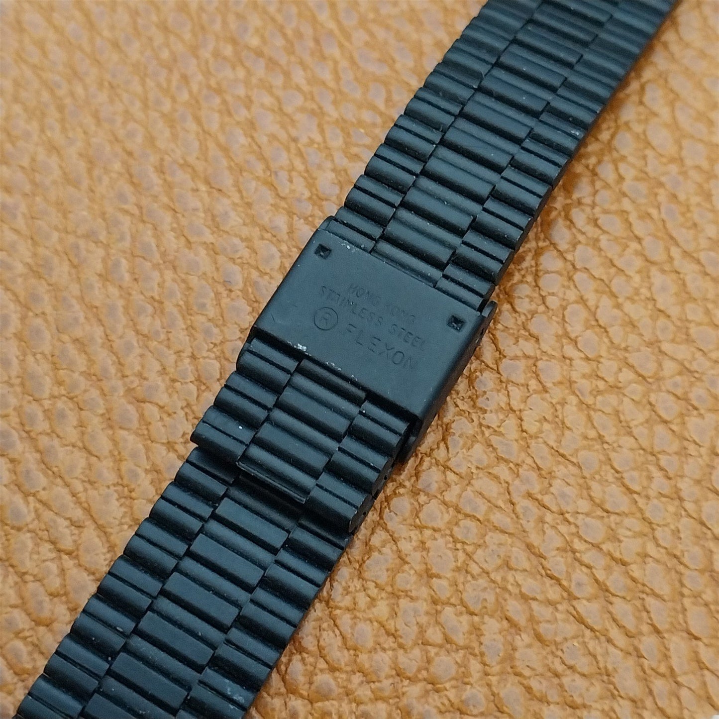 18mm 19mm 20mm Kreisler Black Stainless Steel Unused 1980s Vintage Watch Band