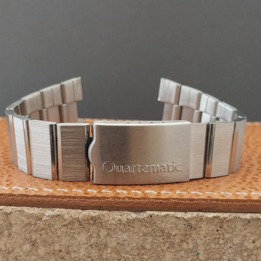 Vintage Quartzmatic LCD Stainless Steel NOS Classic 1970s Unused Watch Band