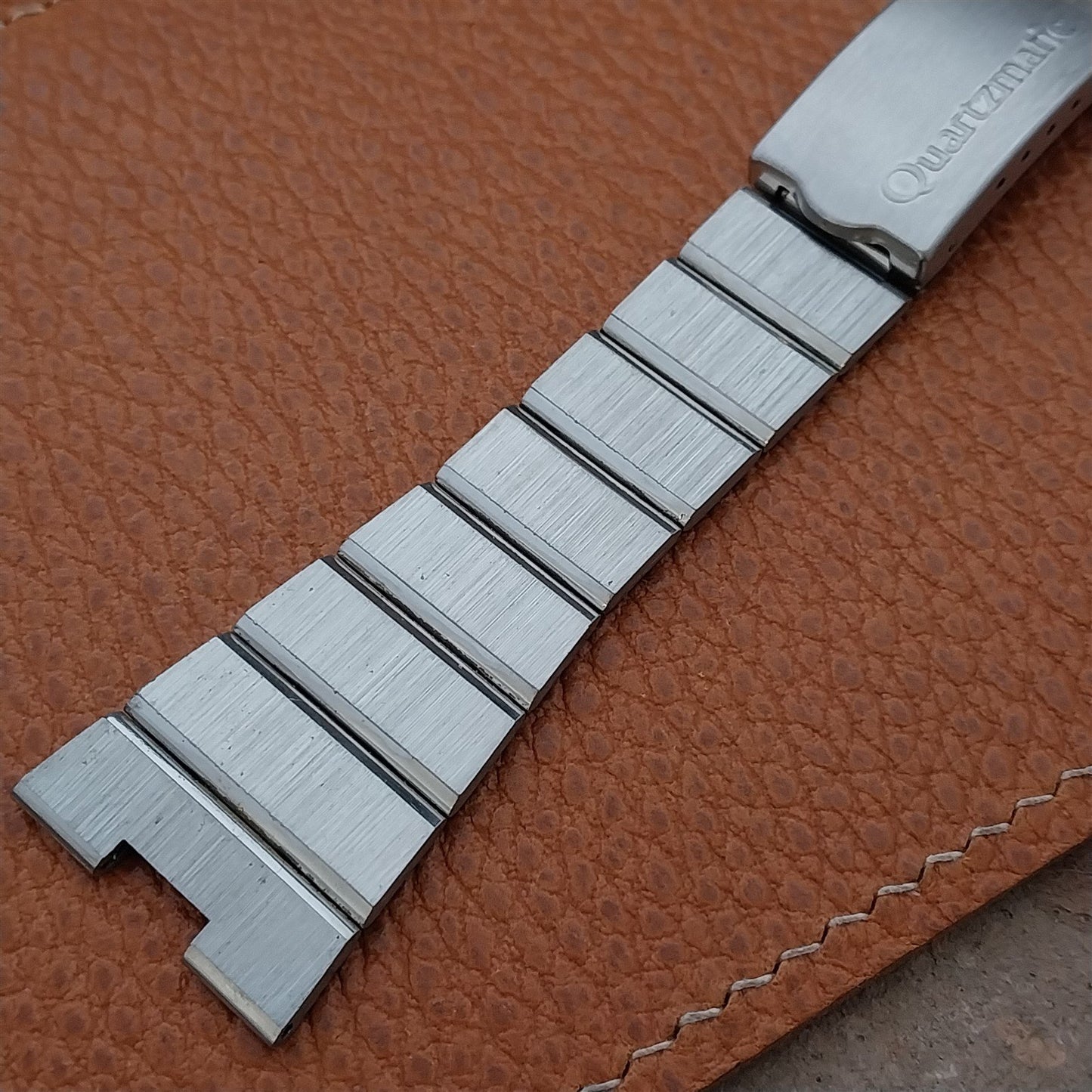 Vintage Quartzmatic LCD Stainless Steel NOS Classic 1970s Unused Watch Band