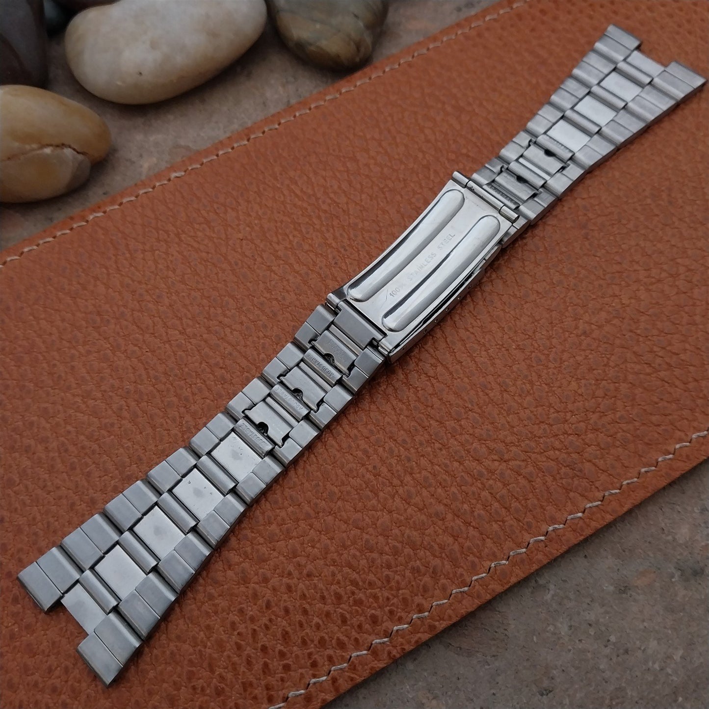 Vintage Quartzmatic LCD Stainless Steel NOS Classic 1970s Unused Watch Band