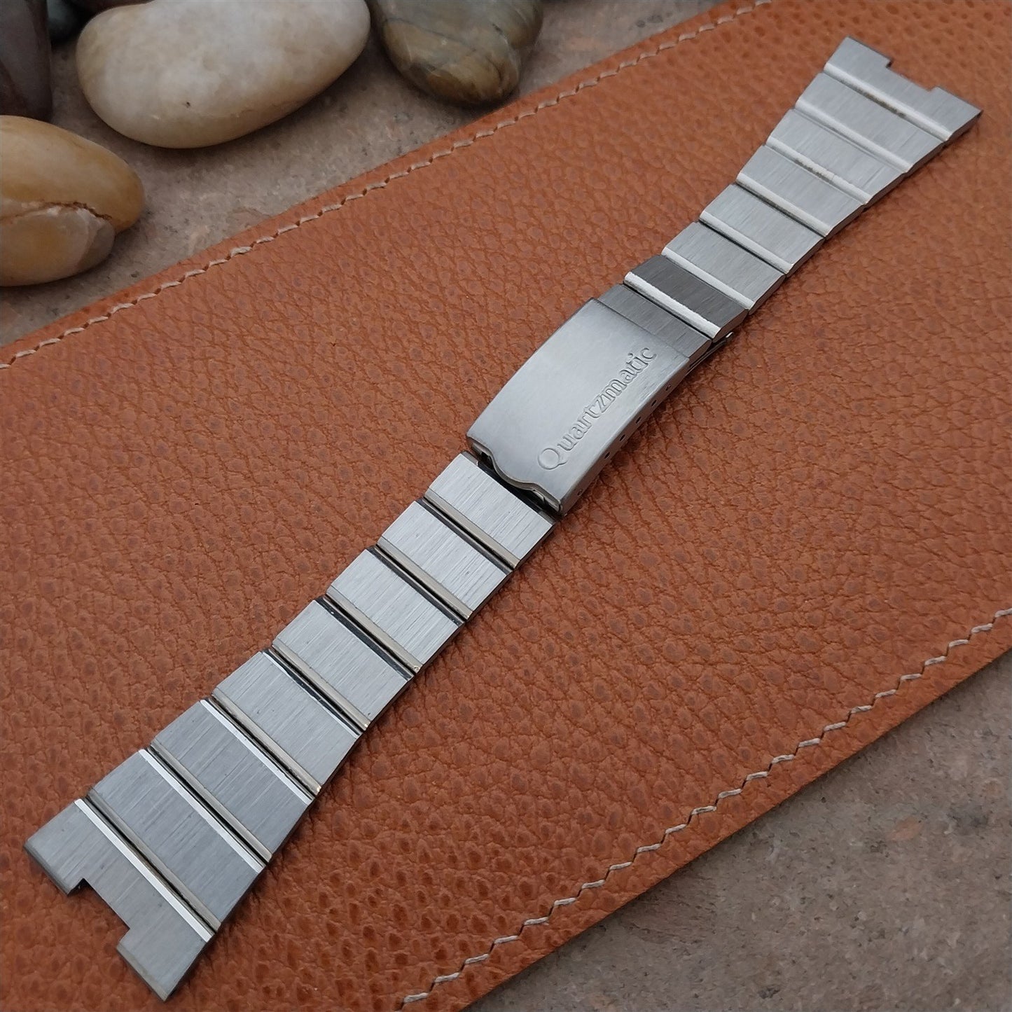Vintage Quartzmatic LCD Stainless Steel NOS Classic 1970s Unused Watch Band