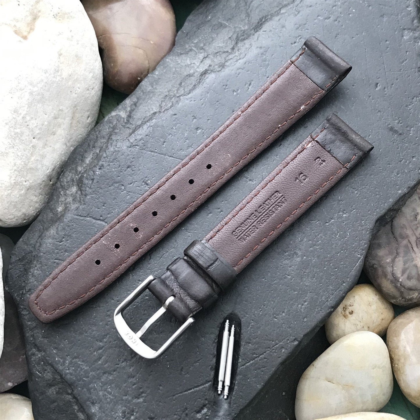 16mm 5/8" Leather Hadley Roma Tapered Leather nos Unused Vintage Watch Band