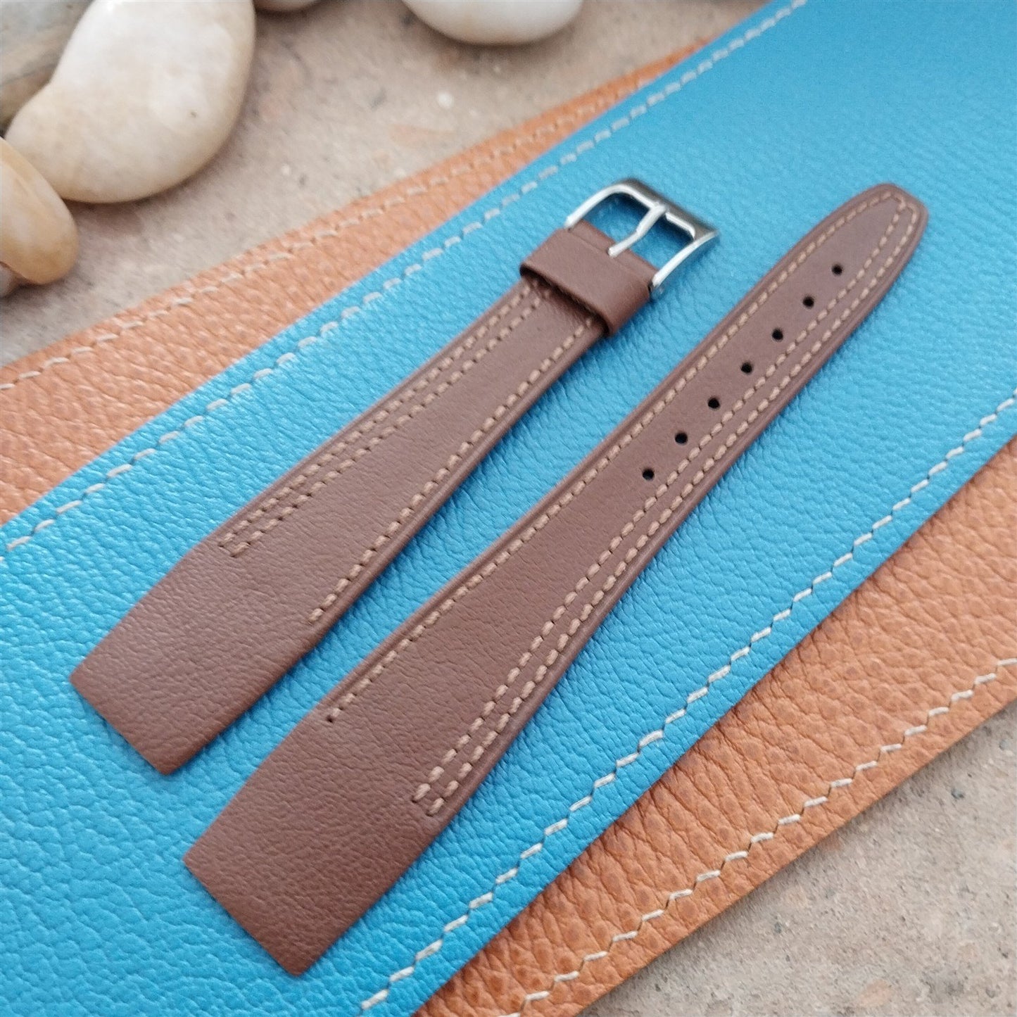 20mm Hirsch Leather Tapered Leather Wire Lug Open End Unused Vintage Watch Strap