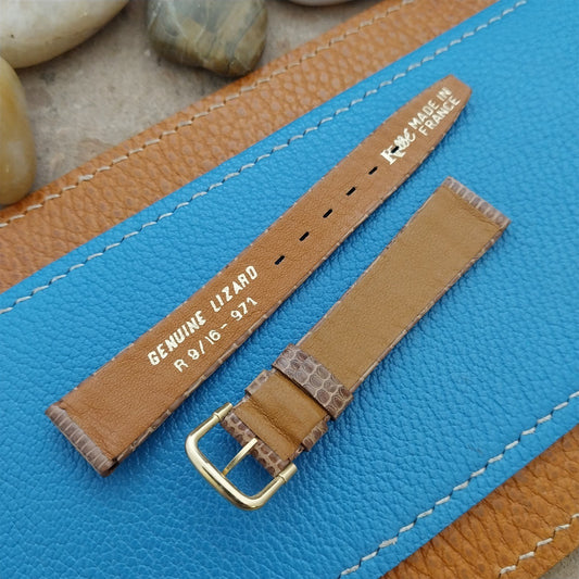 14mm 9/16" Kalbe French Lizard Tapered 14/12 nos Unused Vintage Watch Band