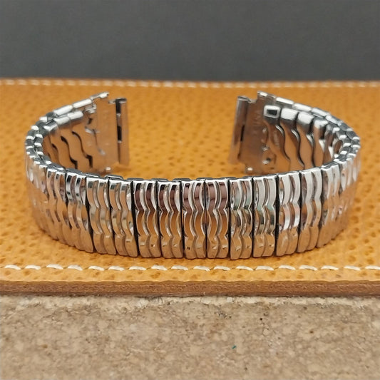 Vintage 16mm Gemex Brigand Stainless Steel Expansion Unused nos 1950s Watch Band