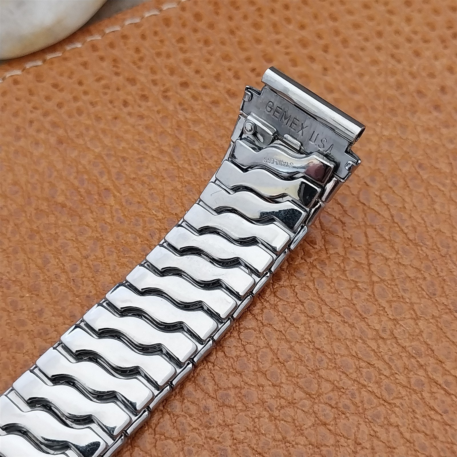 Vintage 16mm Gemex Brigand Stainless Steel Expansion Unused nos 1950s Watch Band