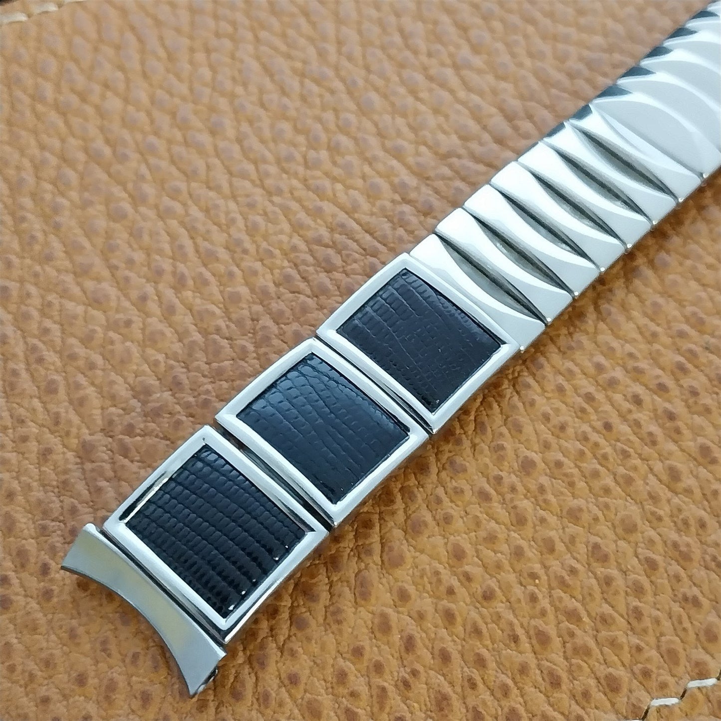 17.2mm Lizard & Stainless Steel Craftex Classic Unused 1950s Vintage Watch Band