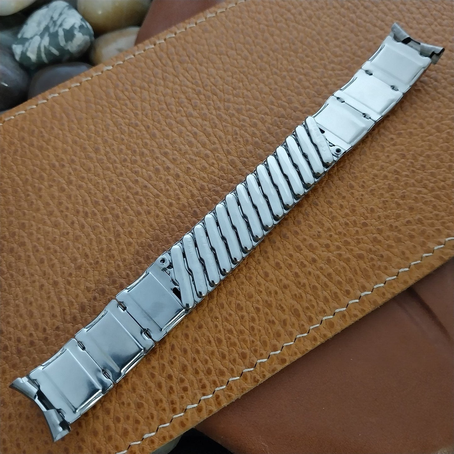 17.2mm Lizard & Stainless Steel Craftex Classic Unused 1950s Vintage Watch Band