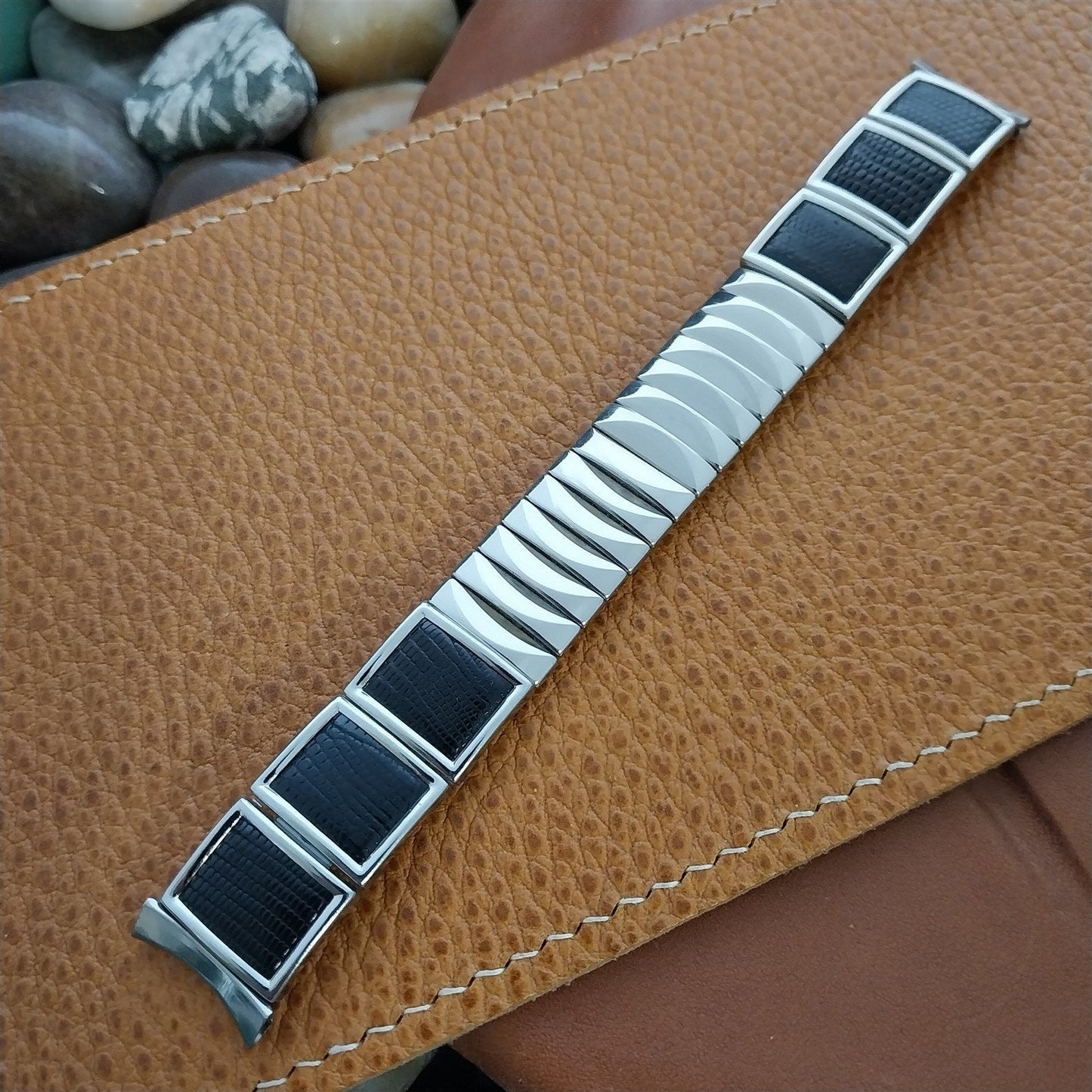 17.2mm Lizard & Stainless Steel Craftex Classic Unused 1950s Vintage Watch Band