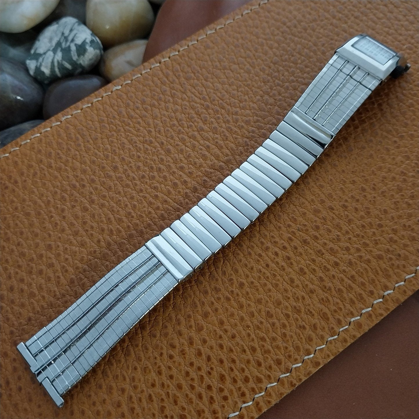 19mm Stainless Steel 1969 1970 Calendar JB Champion 1960s nos Vintage Watch Band