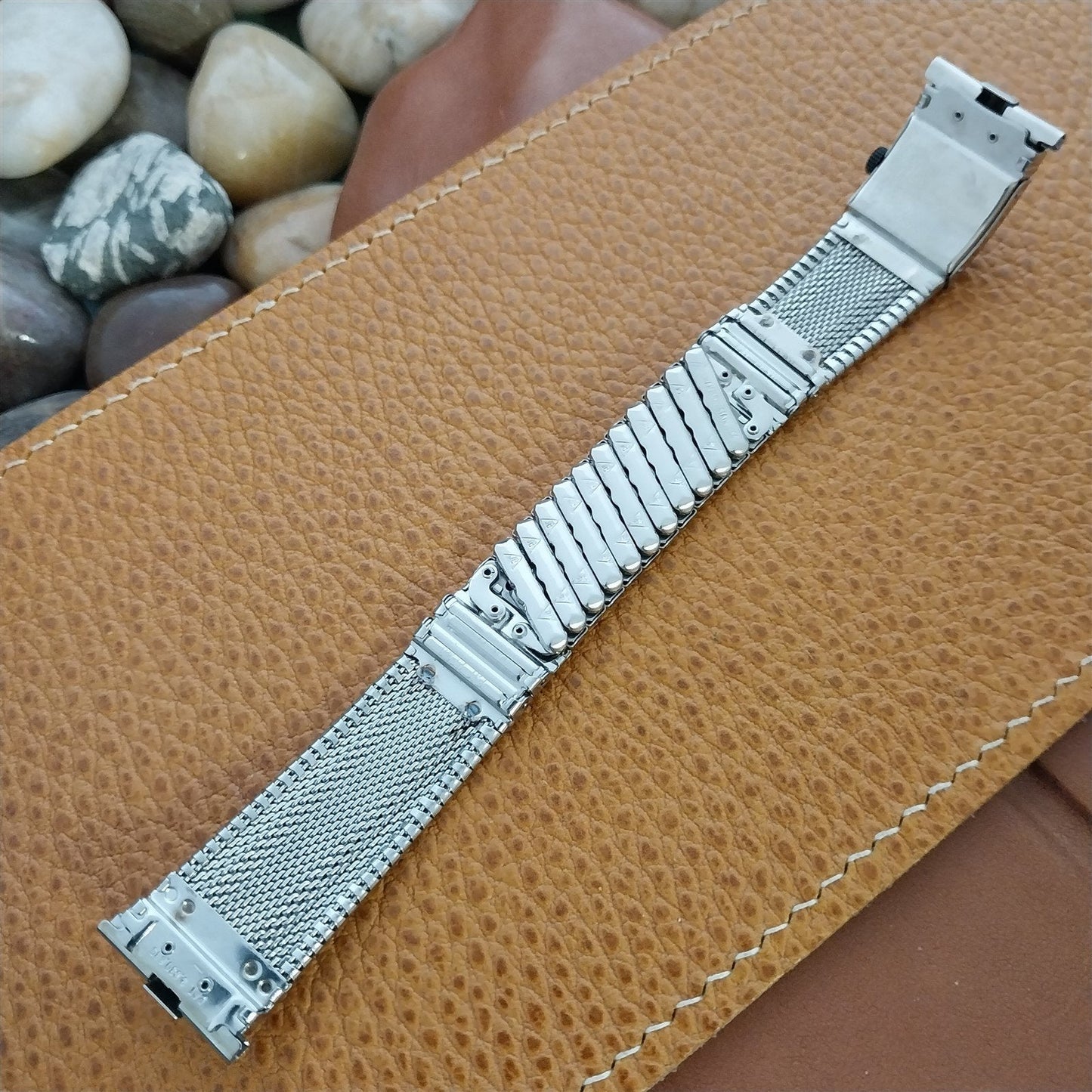 19mm Stainless Steel 1969 1970 Calendar JB Champion 1960s nos Vintage Watch Band