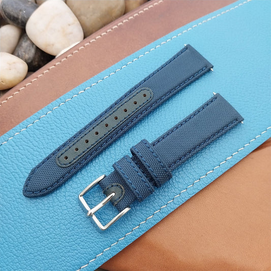 18mm Blue Sailcloth 2-Piece Tapered 18/16 Strap Roboband Unused Watch Strap