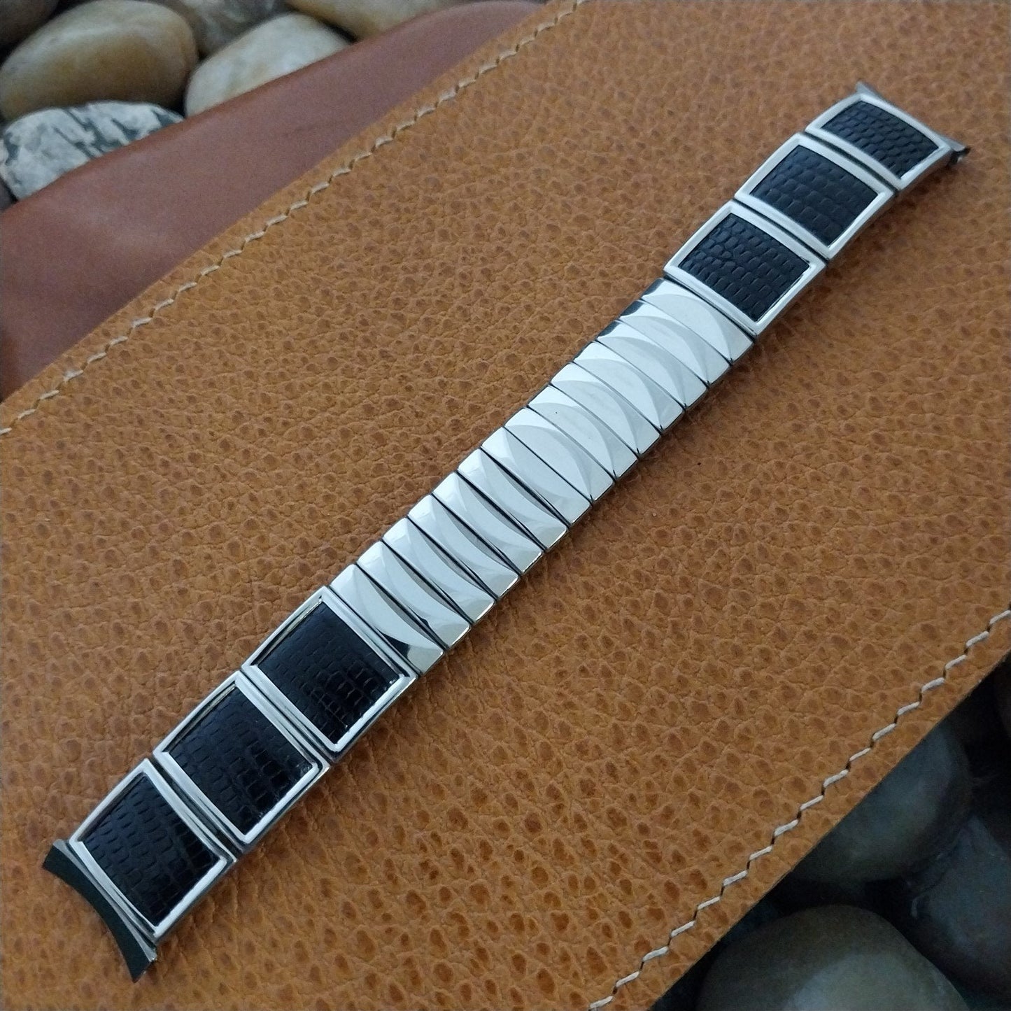 17.2mm Stainless Steel & Lizard Craftex 1950s Classic Unused Vintage Watch Band