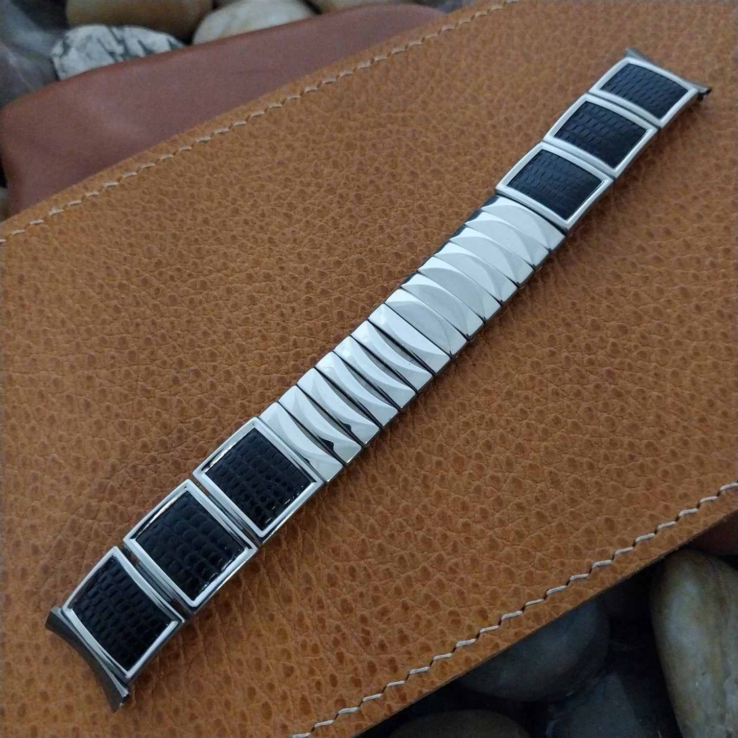 17.2mm Stainless Steel & Lizard Craftex 1950s Classic Unused Vintage Watch Band