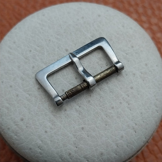 1940s 16mm Flat Stainless Steel 5/8" nos Unused Vintage Watch Strap Buckle