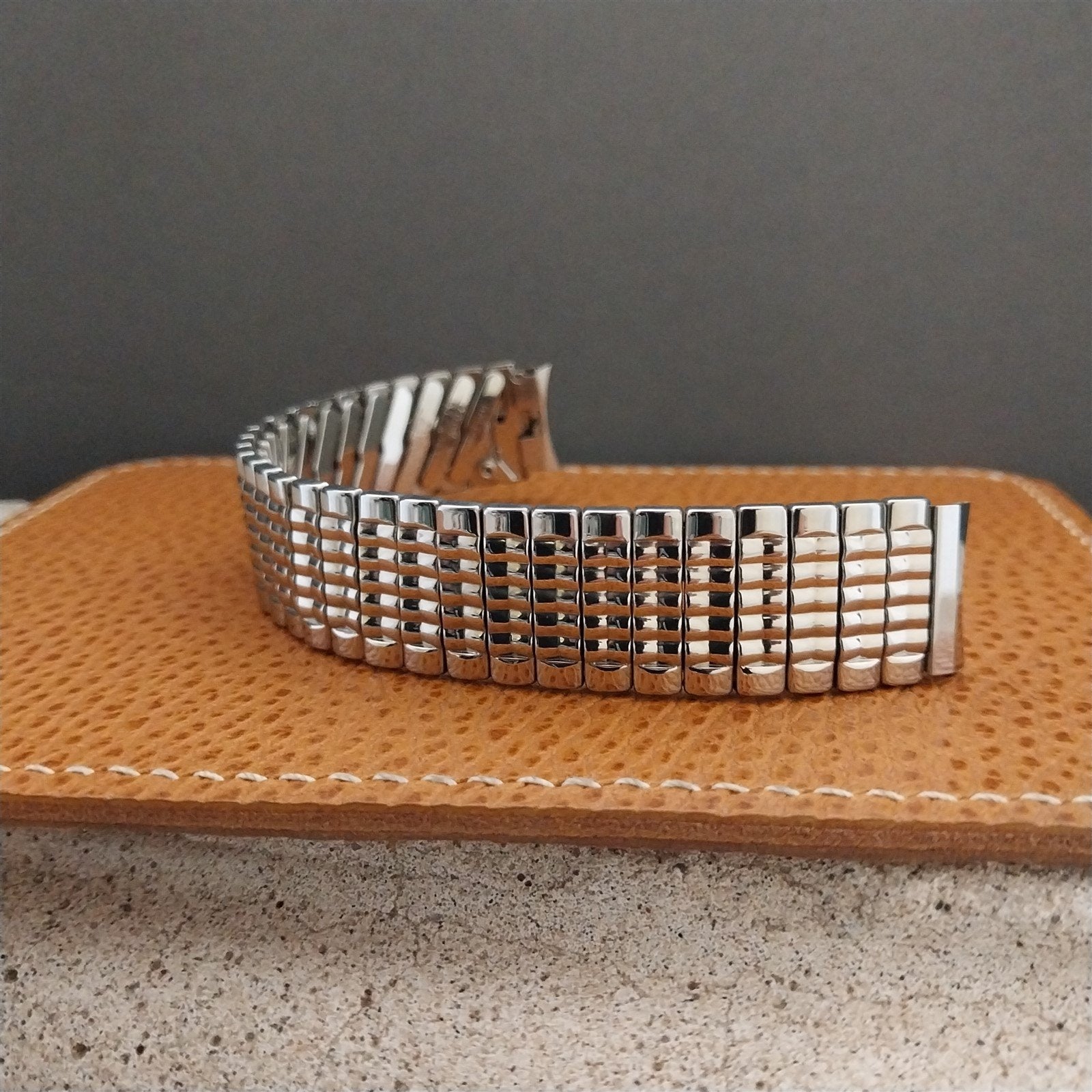 5/8" Baldwin Wide Stainless Steel Expansion Unused nos 1960s Vintage Watch Band