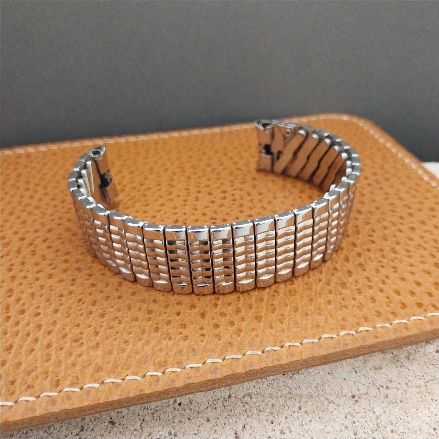 5/8" Baldwin Wide Stainless Steel Expansion Unused nos 1960s Vintage Watch Band