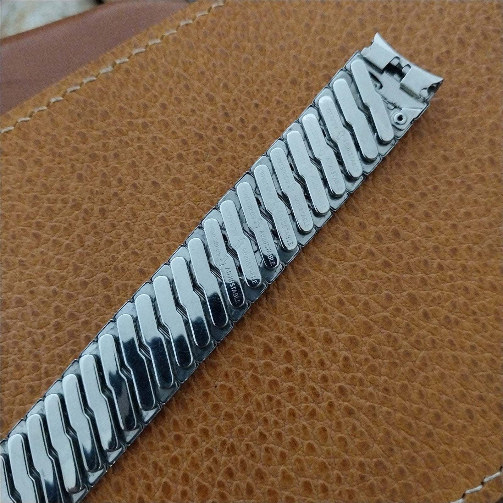 5/8" Baldwin Wide Stainless Steel Expansion Unused nos 1960s Vintage Watch Band