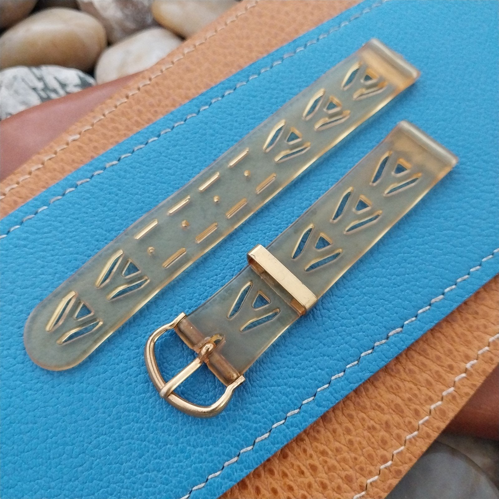 5/8" 1940s Clear KoroSeal Tropical Singapore Strap Unused nos Vintage Watch Band