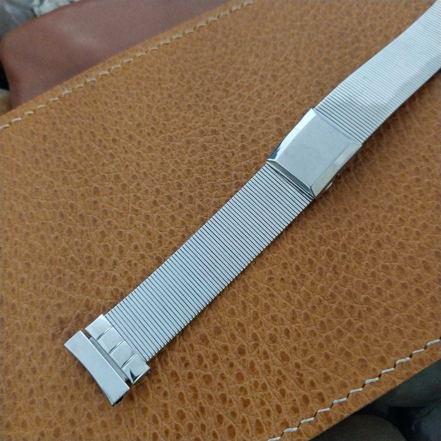 17.2mm 10K White Gold-Filled Elgin Hadley Newport 50s Unused Vintage Watch Band