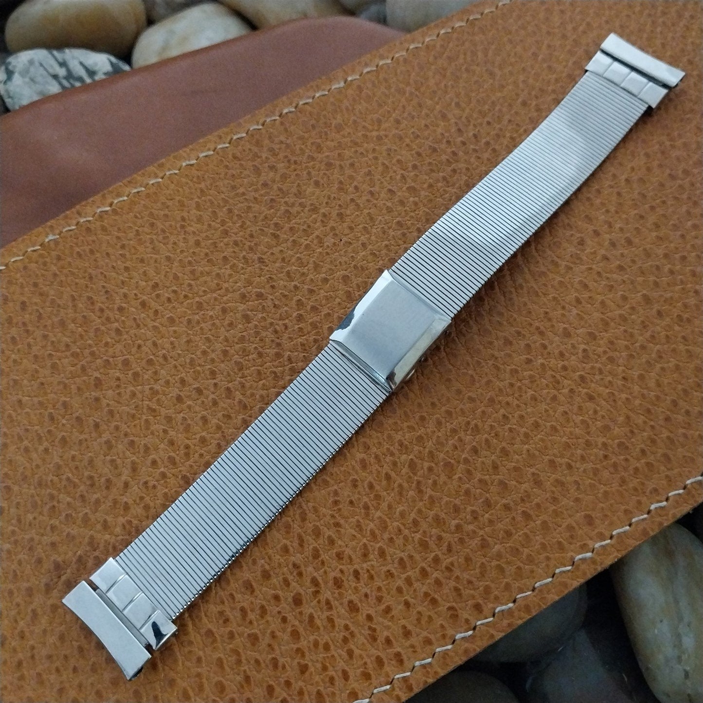 17.2mm 10K White Gold-Filled Elgin Hadley Newport 50s Unused Vintage Watch Band