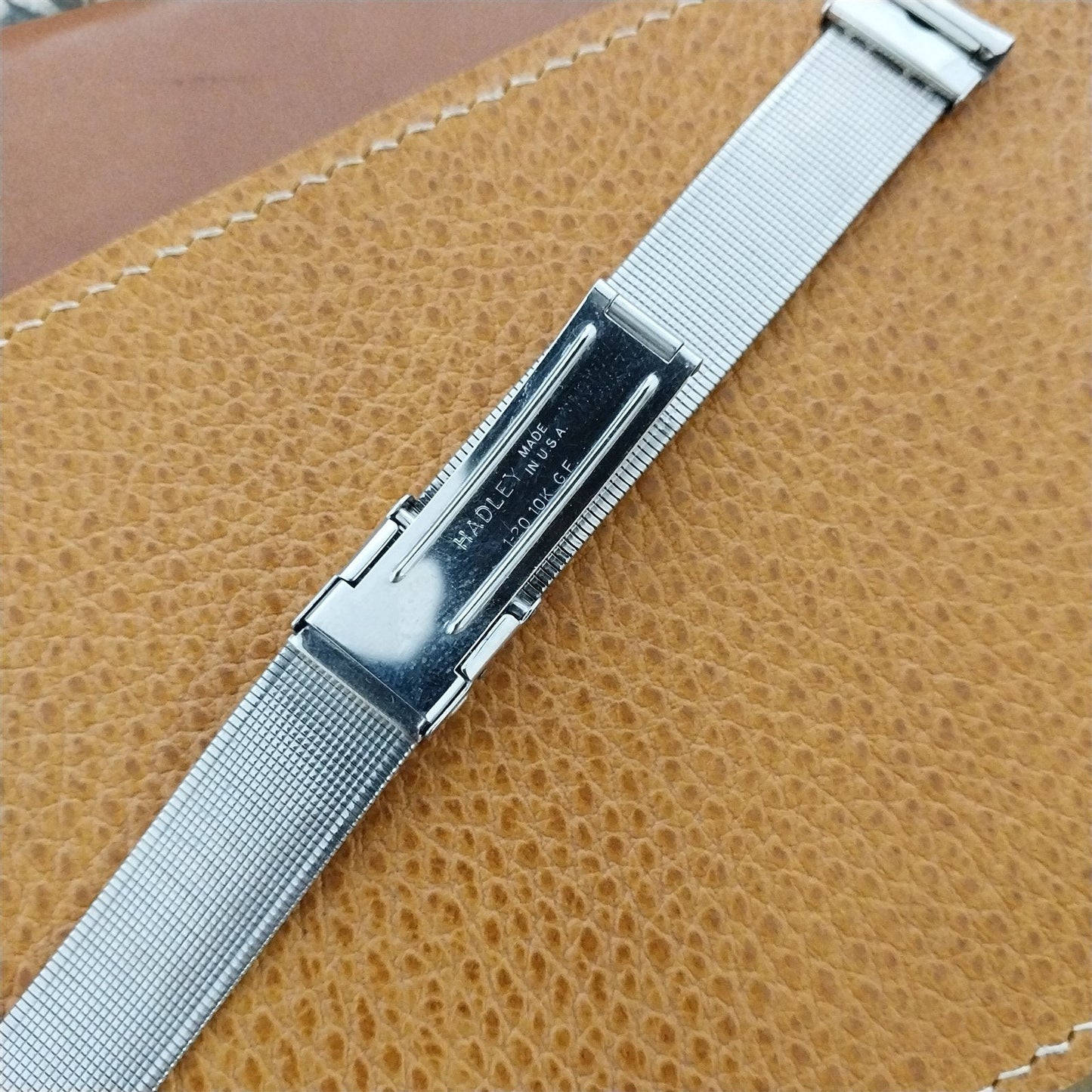 17.2mm 10K White Gold-Filled Elgin Hadley Newport 50s Unused Vintage Watch Band