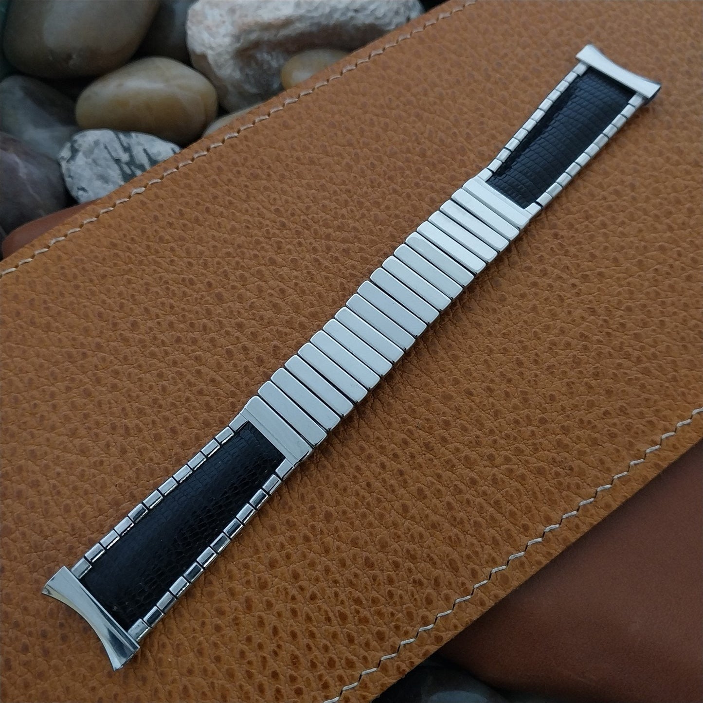 19mm 18mm Stainless Steel & Lizard JB Champion Unused 1950s Vintage Watch Band