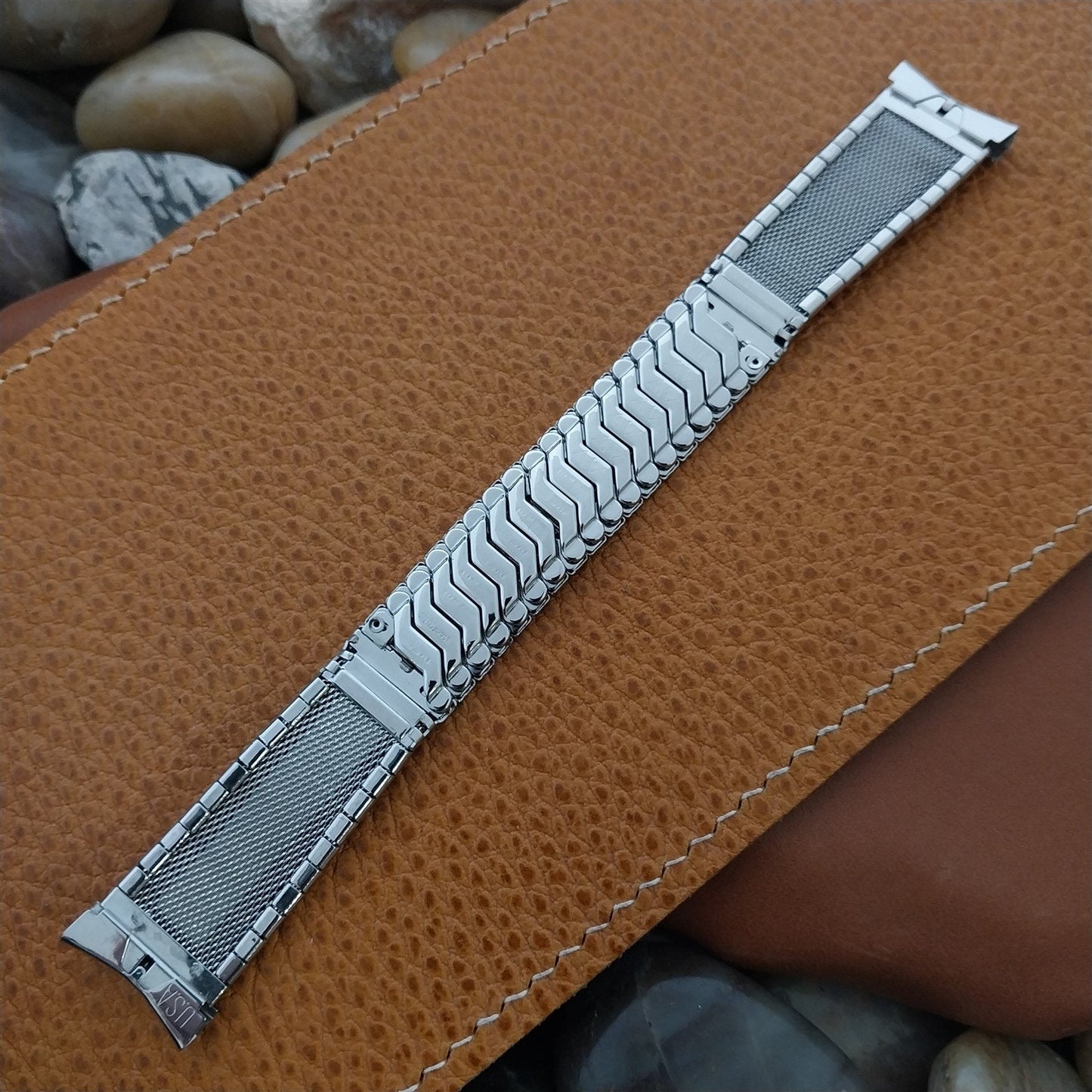 19mm 18mm Stainless Steel & Lizard JB Champion Unused 1950s Vintage Watch Band