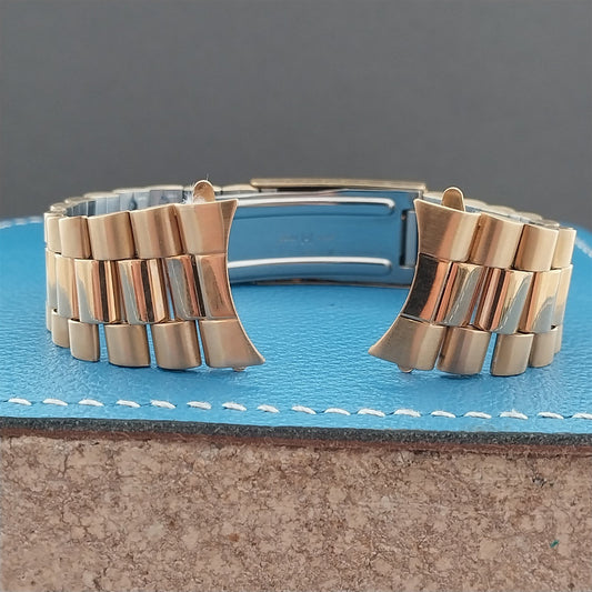 20mm Gold-Tone President Curved & Straight End Speidel Hirsch Unused Watch Band