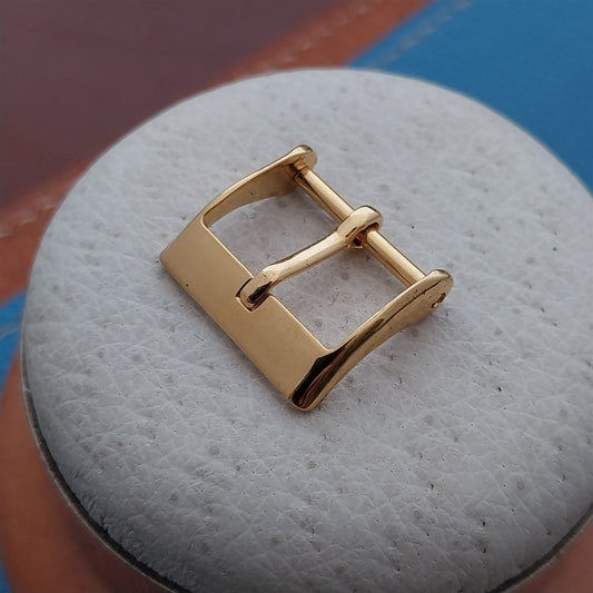 nos 14mm yellow Gold-Tone Classic Unused Vintage Watch Strap Buckle