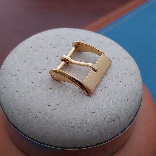 nos 14mm yellow Gold-Tone Classic Unused Vintage Watch Strap Buckle