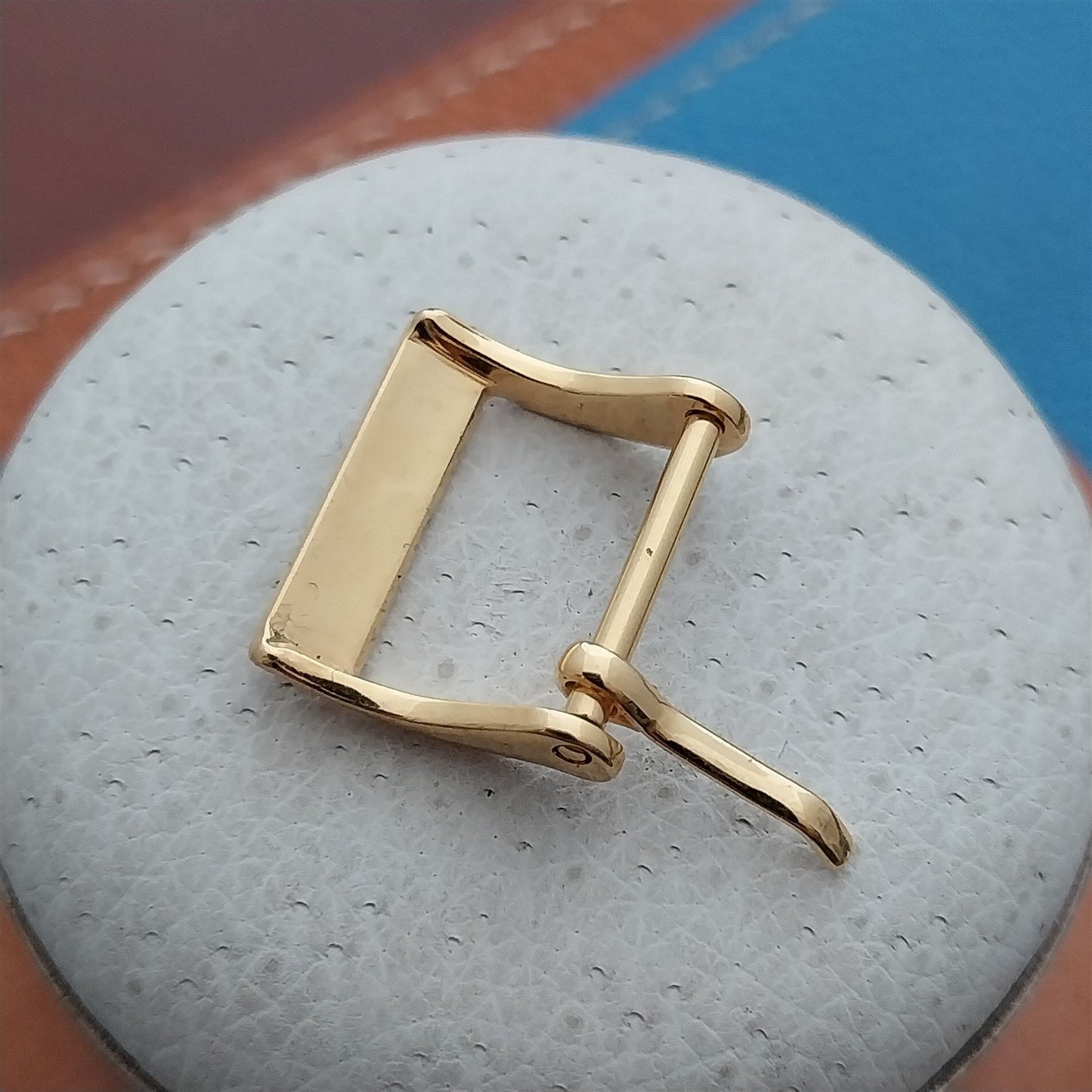 nos 14mm yellow Gold-Tone Classic Unused Vintage Watch Strap Buckle