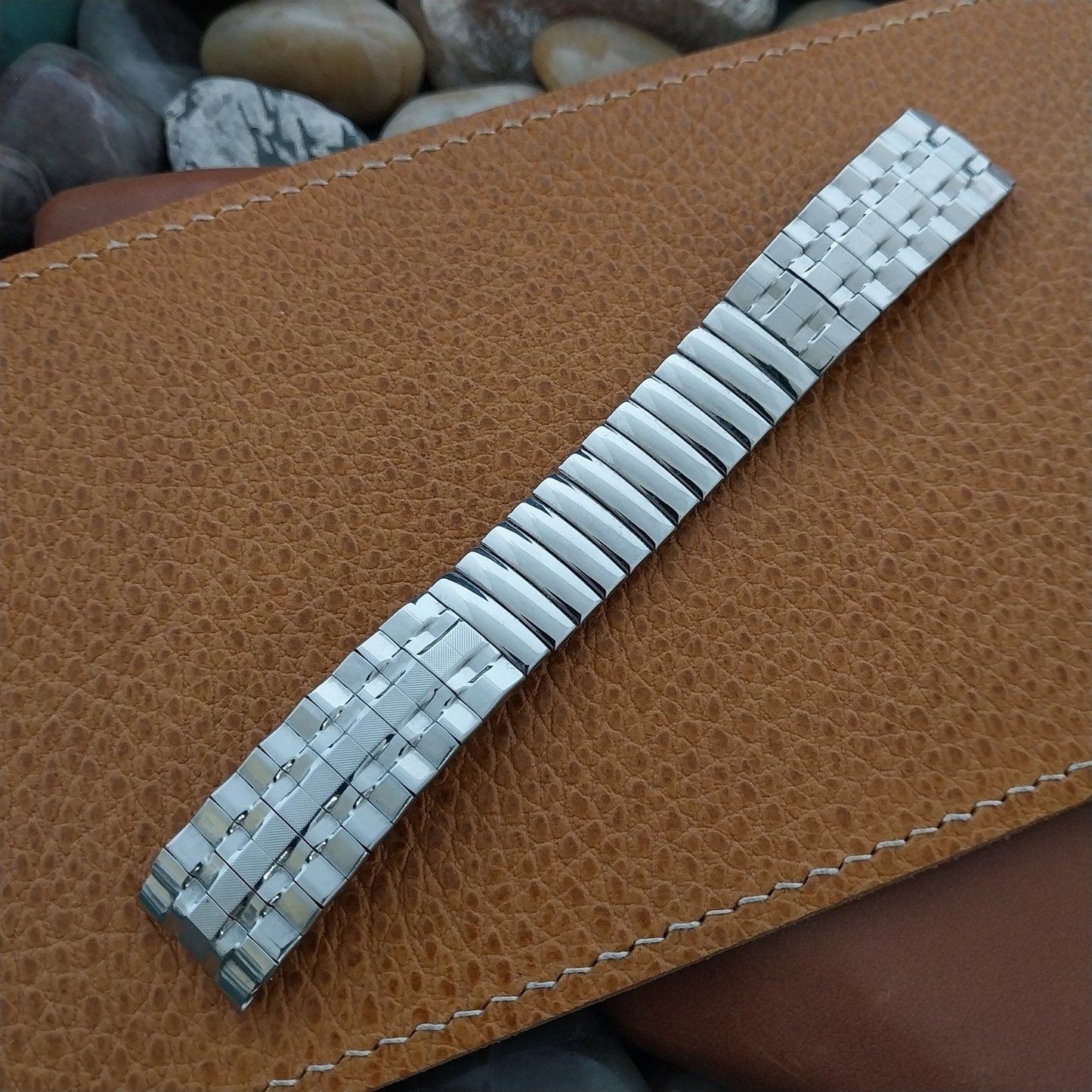 Flared 5/8" Stainless Steel Stretch Classic 1970s Unused nos Vintage Watch Band