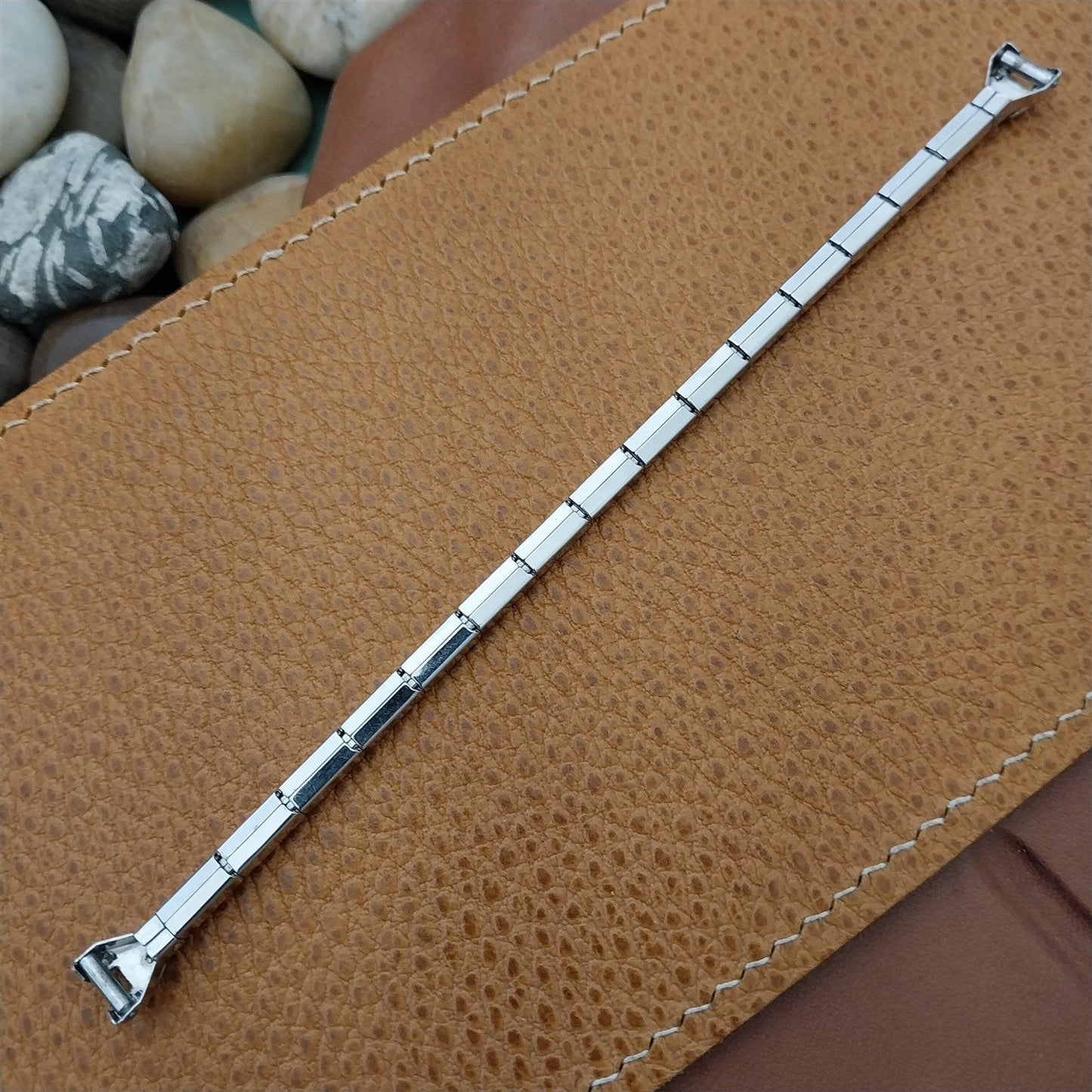 1950s Ladies White Gold-Filled & Rhinestone Flex-Let Unused Vintage Watch Band