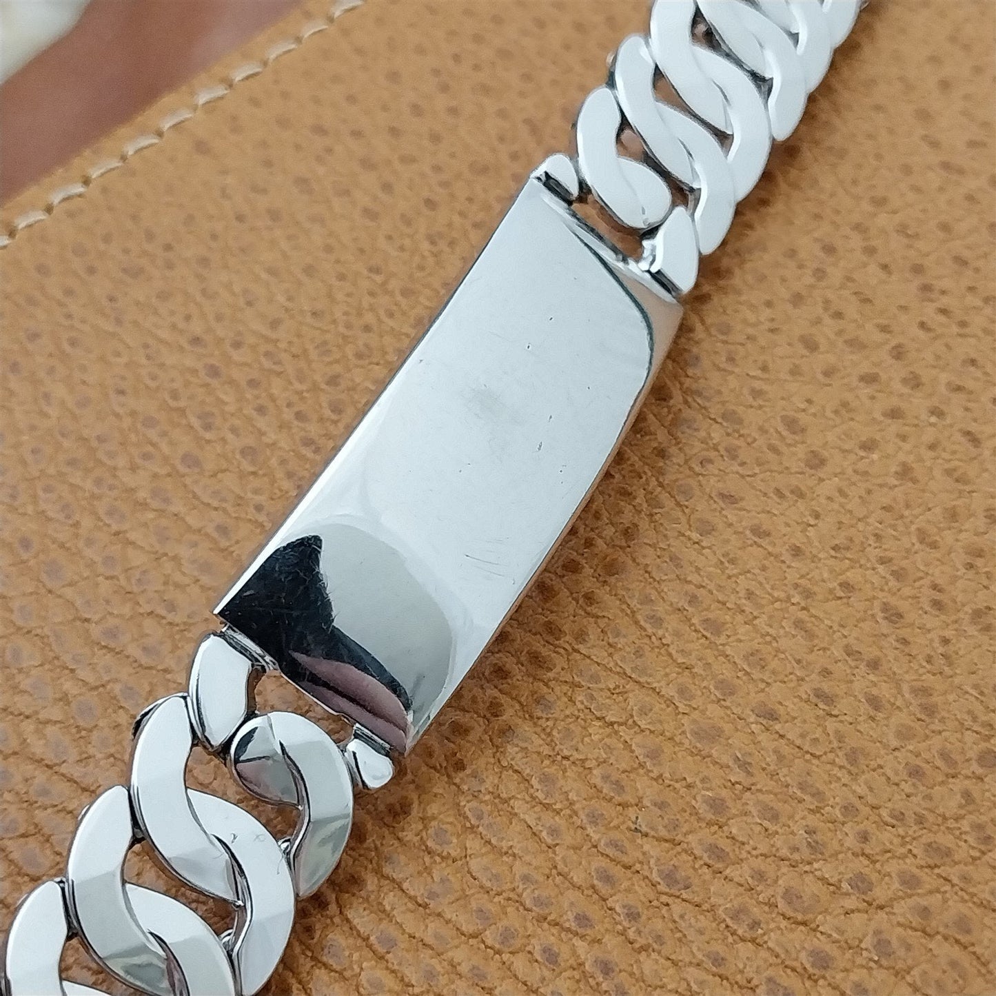 1940s Forget Me Not Sterling Silver & Stainless Steel Unused Vintage Watch Band