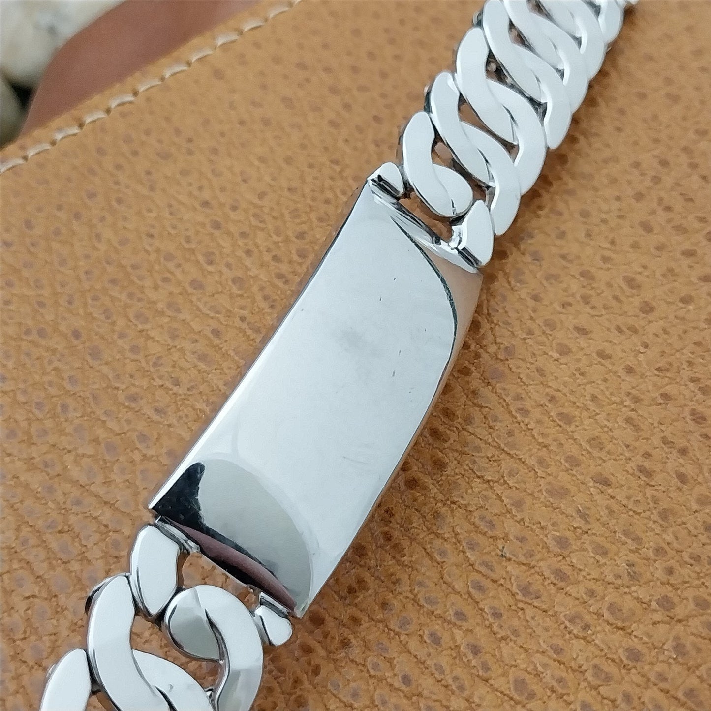 1940s Forget Me Not Sterling Silver & Stainless Steel Unused Vintage Watch Band