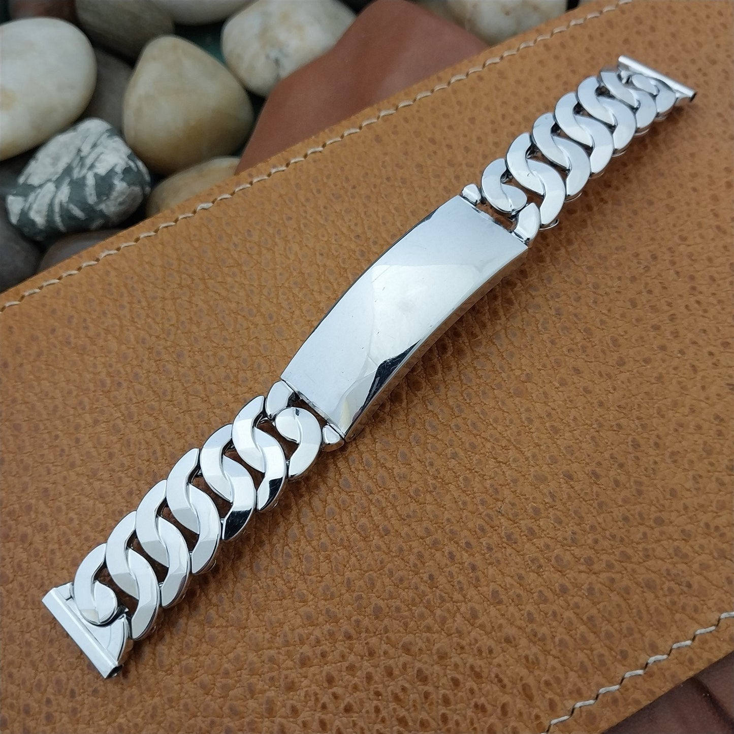 1940s Forget Me Not Sterling Silver & Stainless Steel Unused Vintage Watch Band