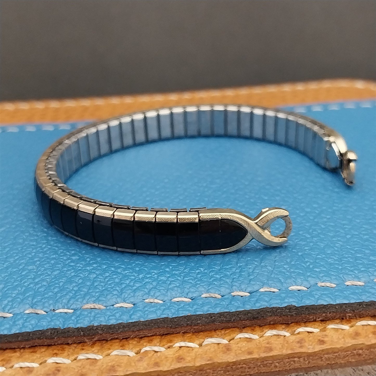 Yellow Gold-Filled Speidel Black Magic Unused 1960s Vintage Cocktail Watch Band