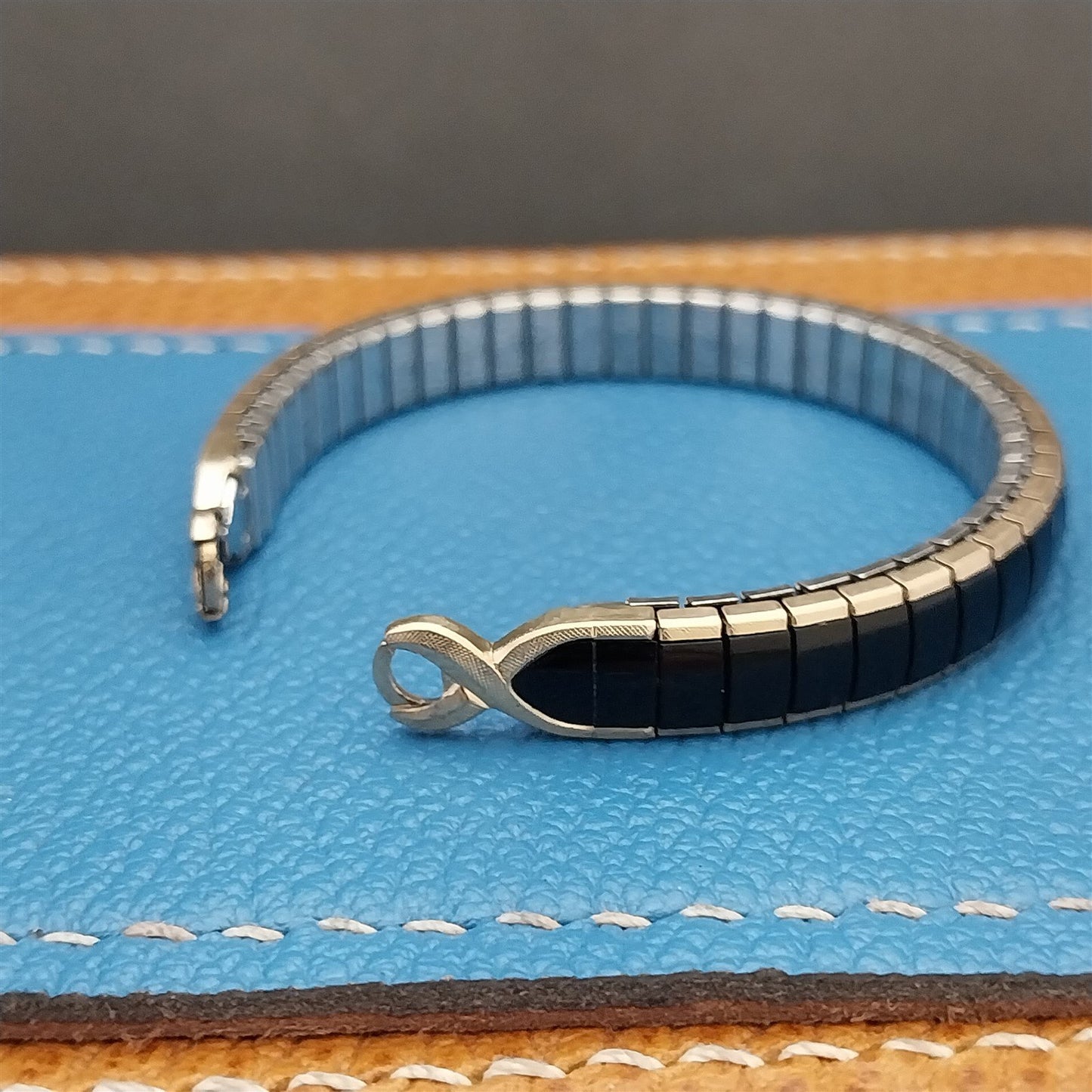 Yellow Gold-Filled Speidel Black Magic Unused 1960s Vintage Cocktail Watch Band