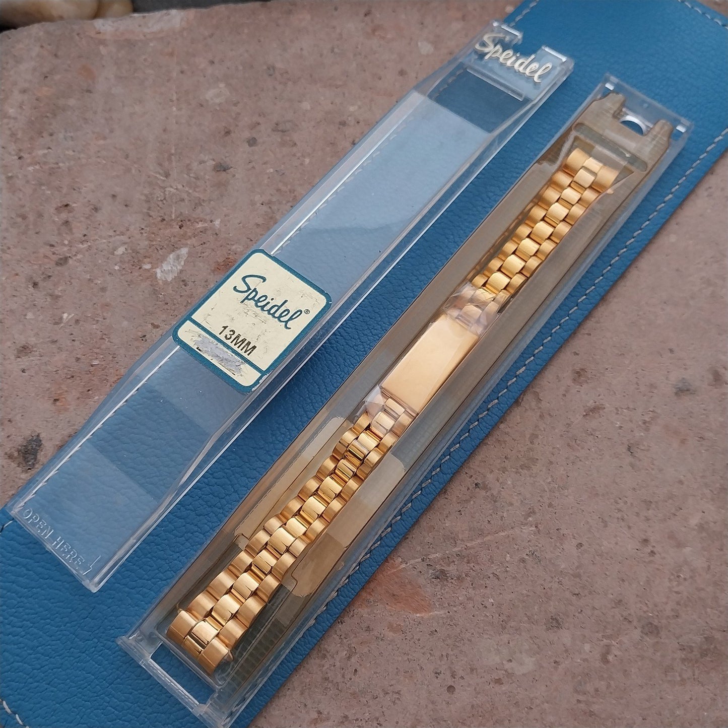 13mm Curved-End Gold-Tone President Speidel Hirsch nos Ladies Watch Band