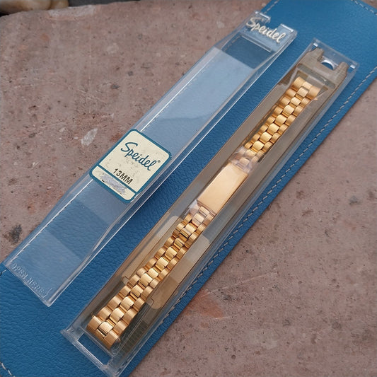 13mm Curved-End Gold-Tone President Speidel Hirsch nos Ladies Watch Band