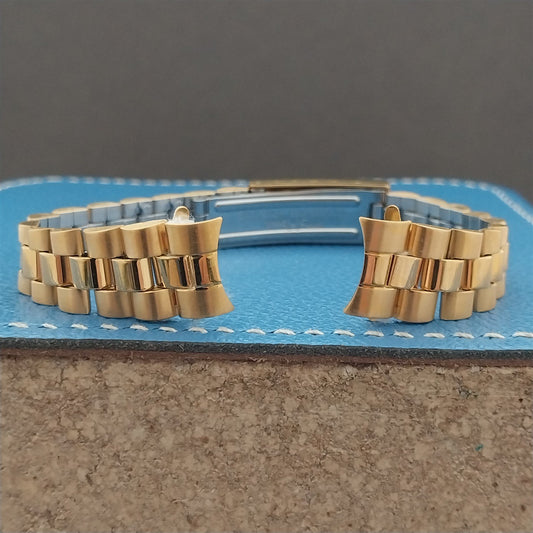 13mm Curved-End Gold-Tone President Speidel Hirsch nos Ladies Watch Band