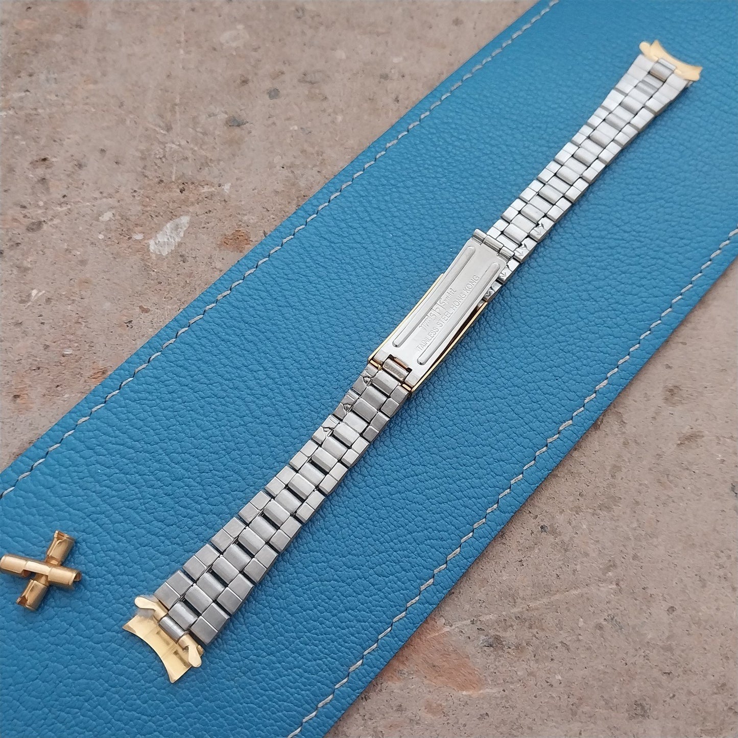13mm Curved-End Gold-Tone President Speidel Hirsch nos Ladies Watch Band