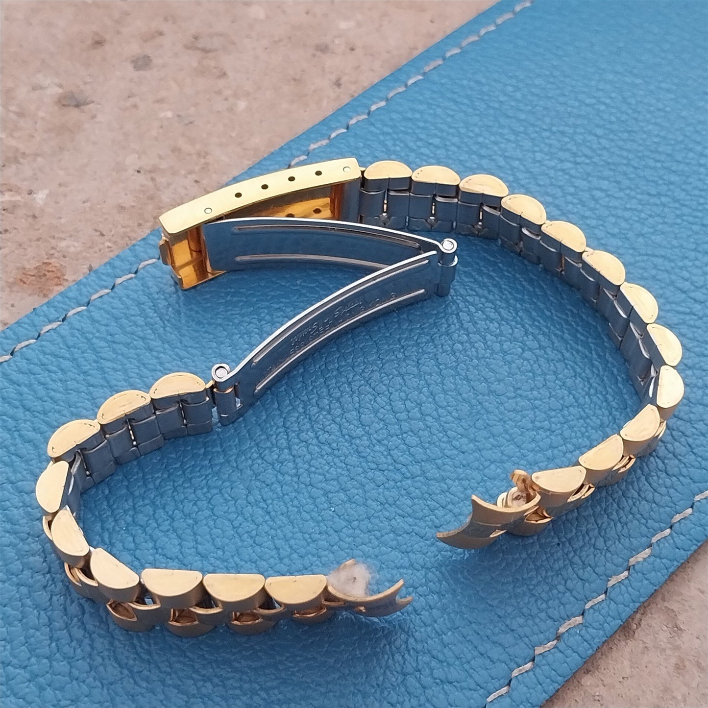 13mm Curved-End Gold-Tone President Speidel Hirsch nos Ladies Watch Band