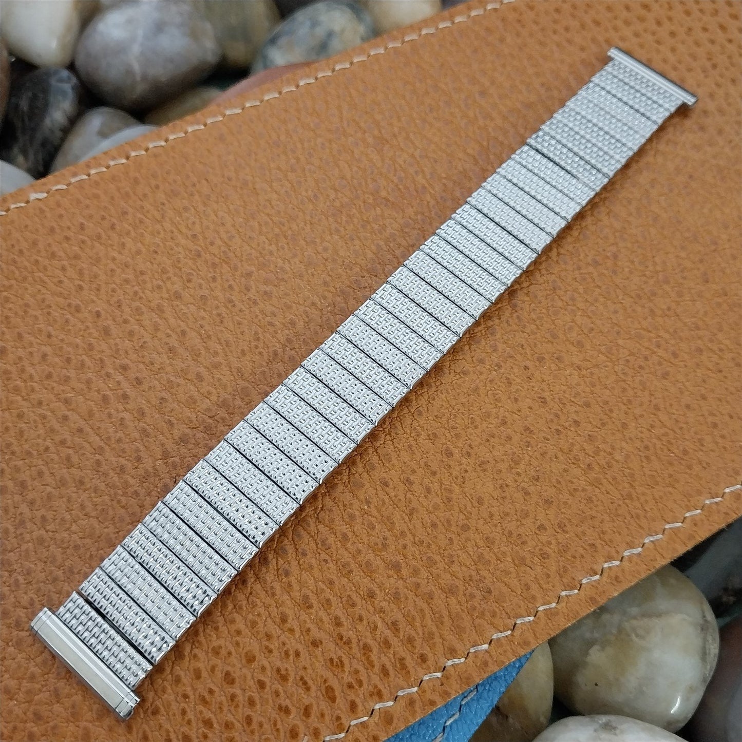 19mm 18mm Hadley Elgin Stainless Steel Expansion Unused 1960s Vintage Watch Band