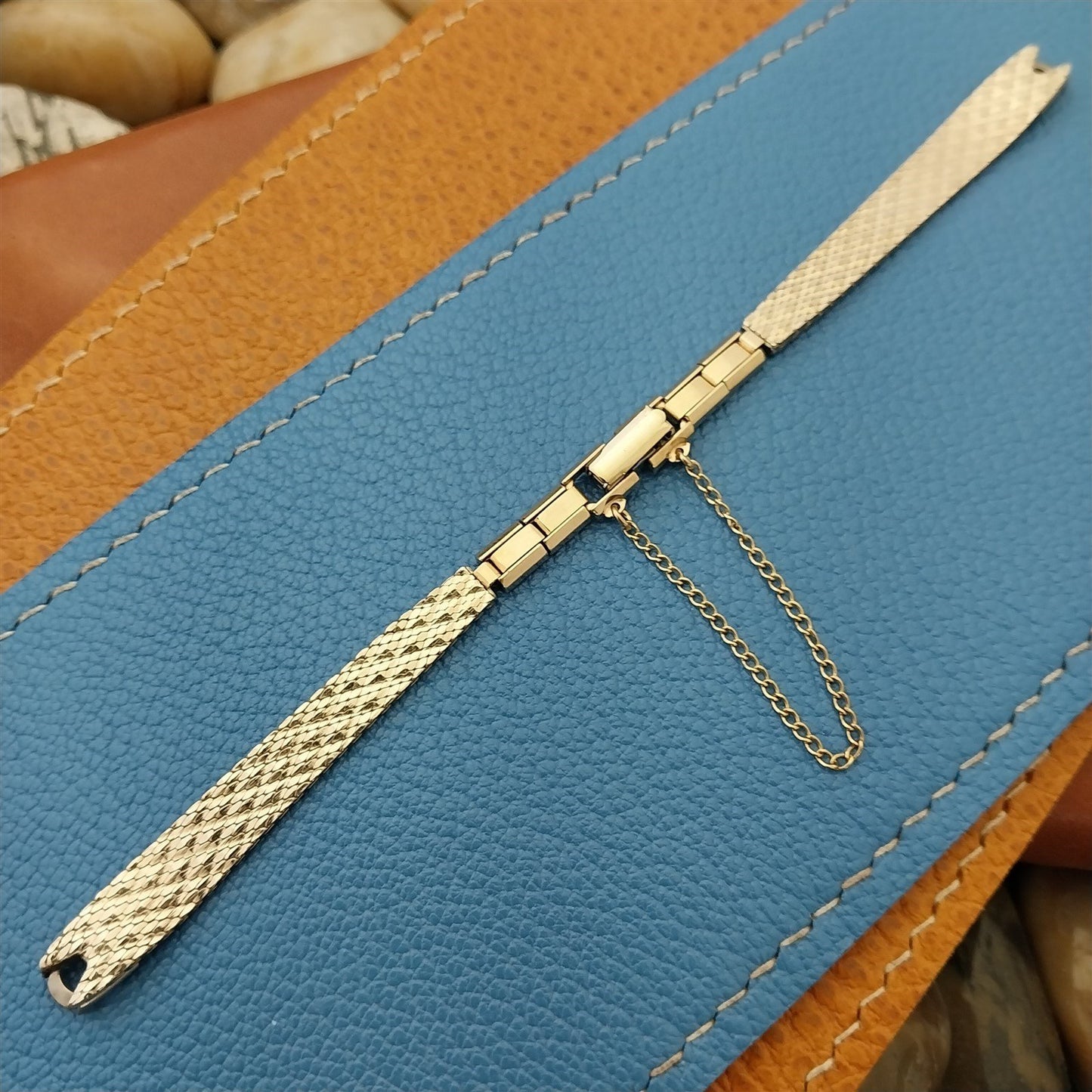 Kreisler Yellow Gold-Fill Ladies Mesh Unused 1960s Vintage Cocktail Watch Band