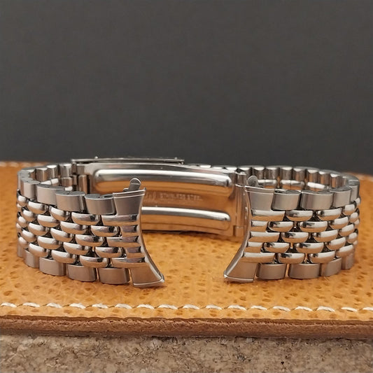 19mm 18mm Stainless Steel Rice Beads Classic Speidel 1960s Vintage Watch Band