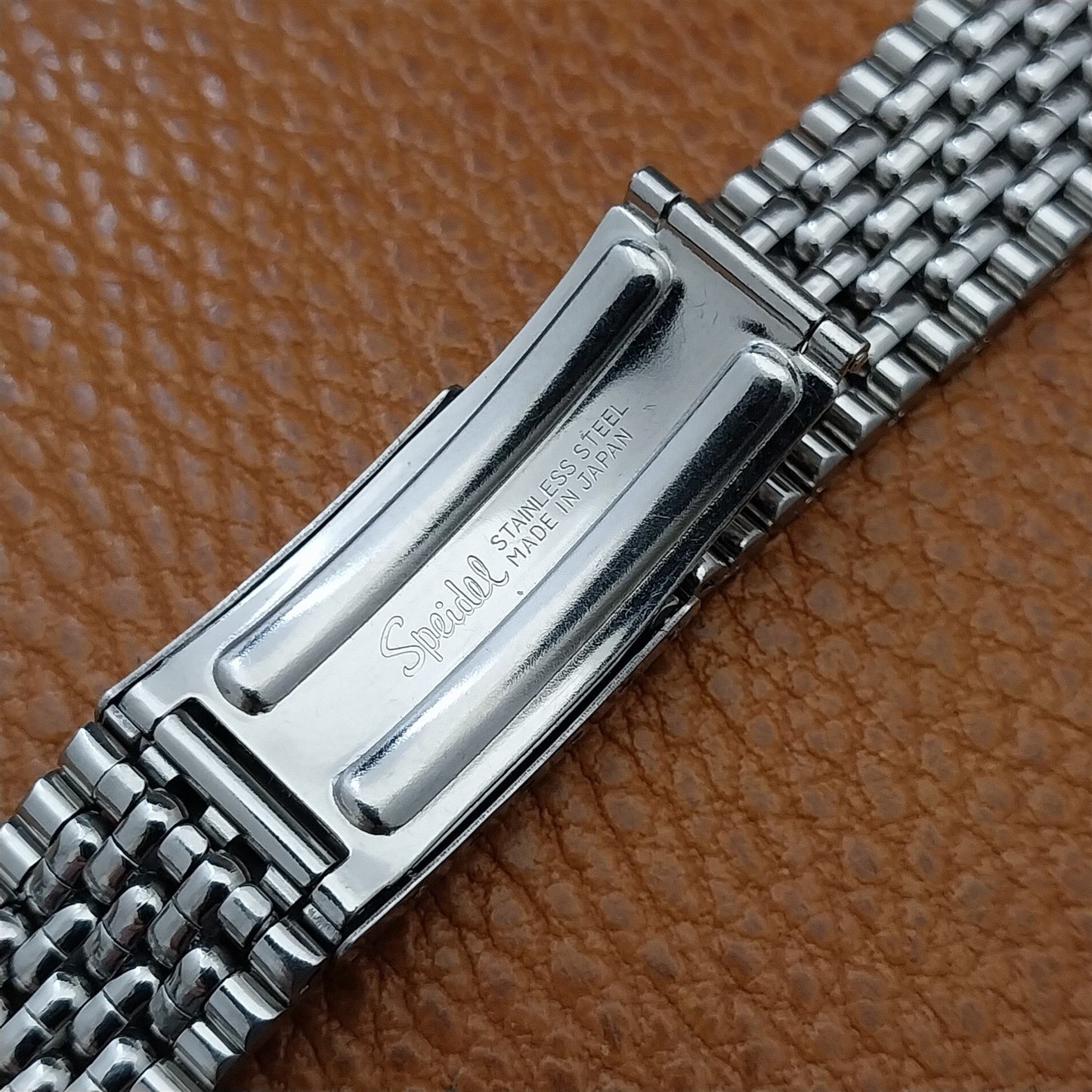 19mm 18mm Stainless Steel Rice Beads Classic Speidel 1960s Vintage Watch Band