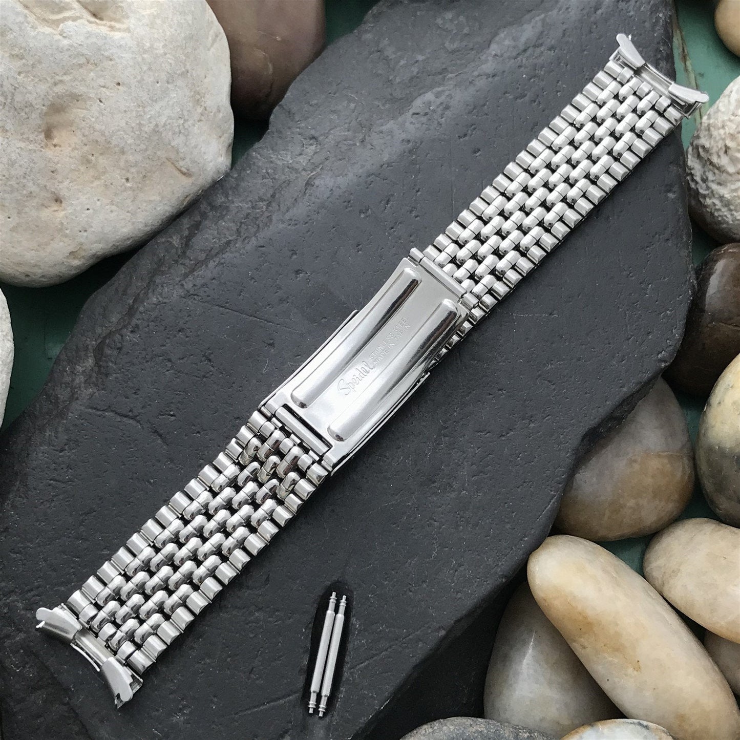 19mm Stainless Steel Beads of Rice Classic Speidel 1960s NOS Vintage Watch Band